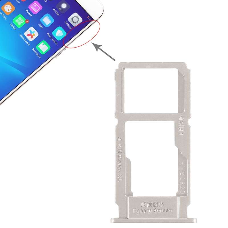 For OPPO R11 SIM Card Tray + SIM Card Tray / Micro SD Card Tray (Red)