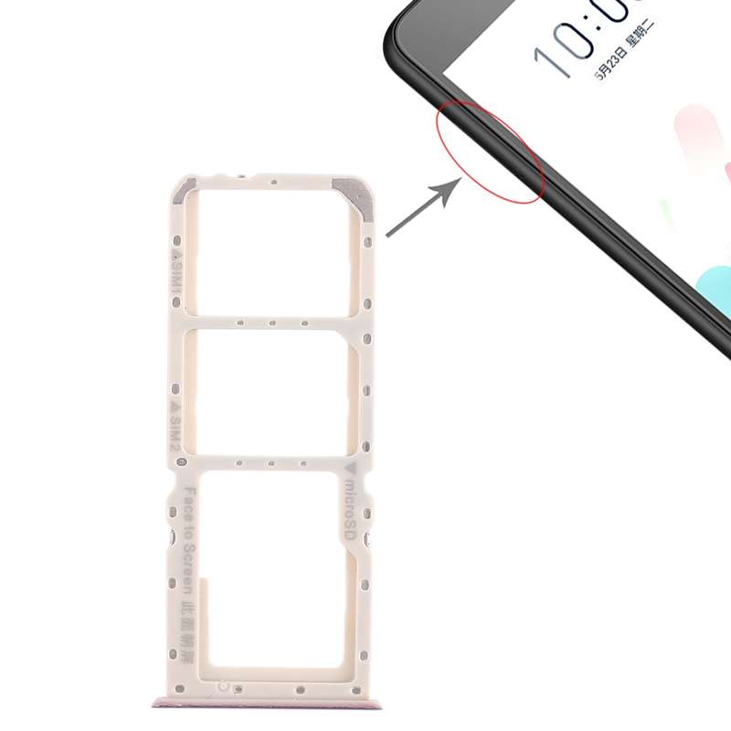 For OPPO A5 / A3s 2 x SIM Card Tray + Micro SD Card Tray (Blue)
