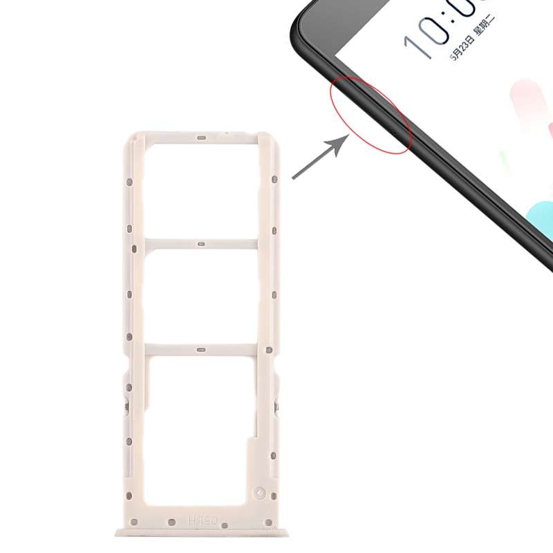 For OPPO A5 / A3s 2 x SIM Card Tray + Micro SD Card Tray (Blue)