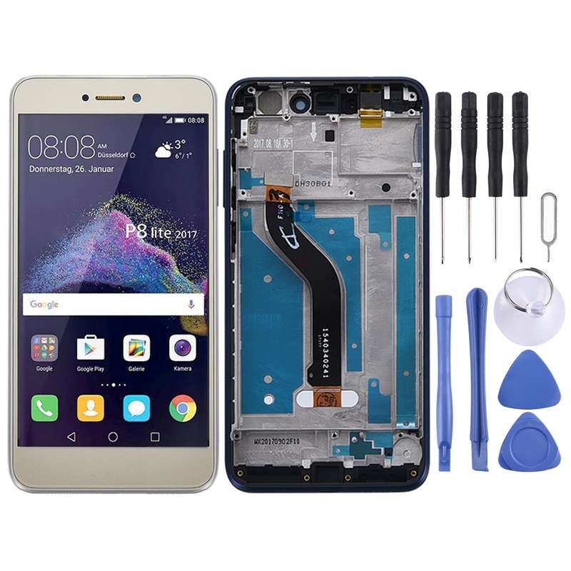 OEM LCD Screen for Huawei P8 Lite (2017) Digitizer Full Assembly with Frame (Black)