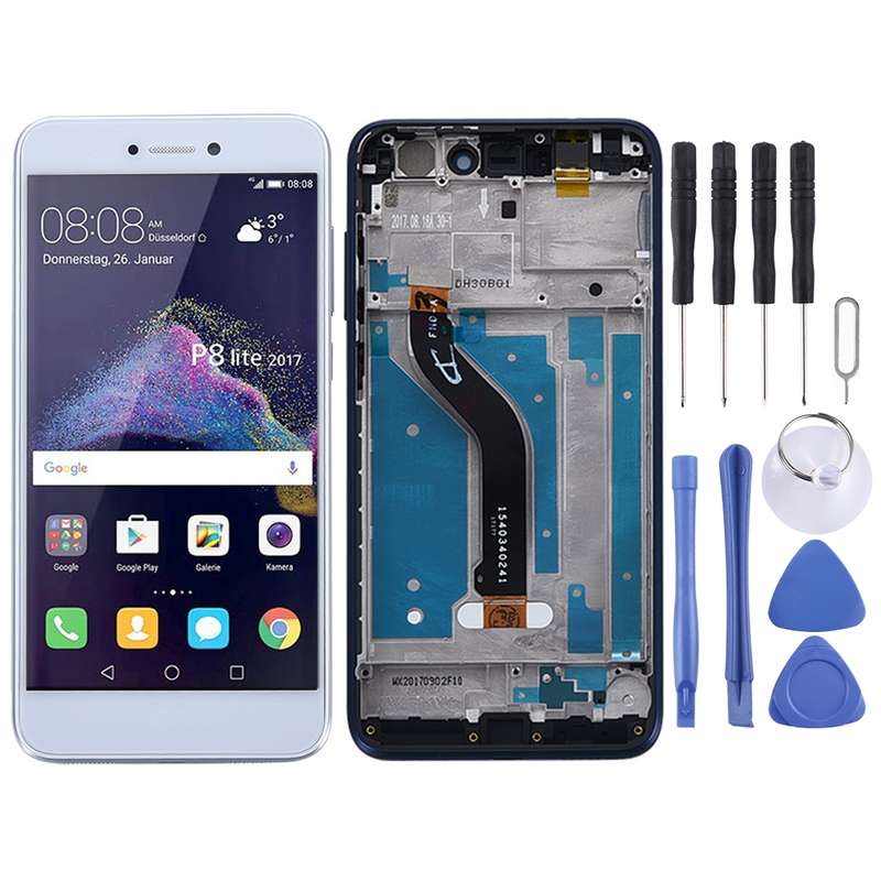 OEM LCD Screen for Huawei P8 Lite (2017) Digitizer Full Assembly with Frame (Gold)
