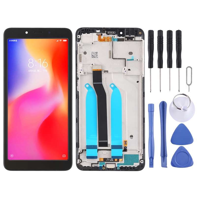 TFT LCD Screen for Xiaomi Redmi 6A / Redmi 6 Digitizer Full Assembly with Frame(Black)
