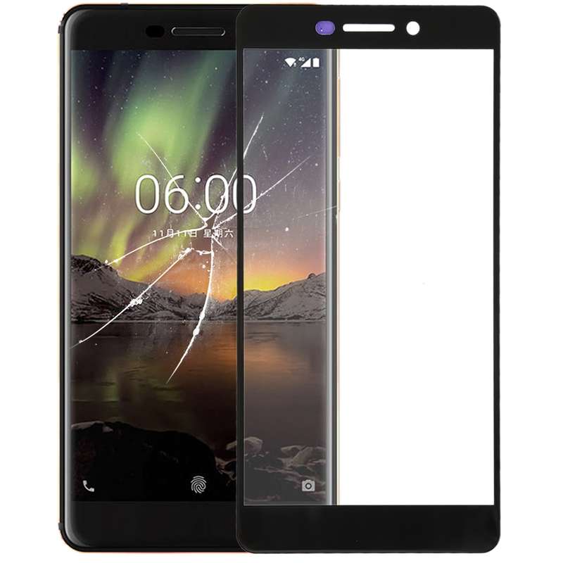 Front Screen Outer Glass Lens for Nokia 6 2018 / 6.1 SCTA-1043 TA-1045 TA-1050 TA-1054 TA-1068(Black