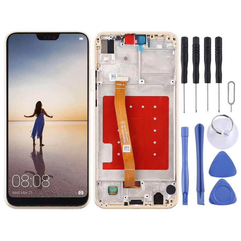 LCD Screen and Digitizer Full Assembly with Frame for Huawei P20 Lite / Nova 3e(Black)
