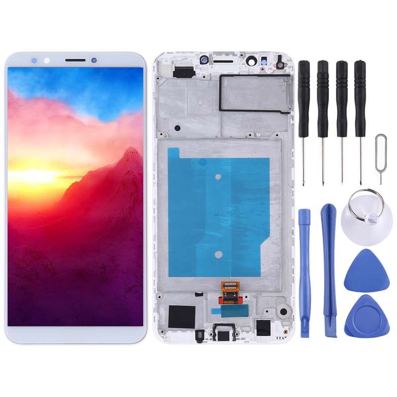 OEM LCD Screen for Huawei Y7 (2018) Digitizer Full Assembly with Frame (Black)