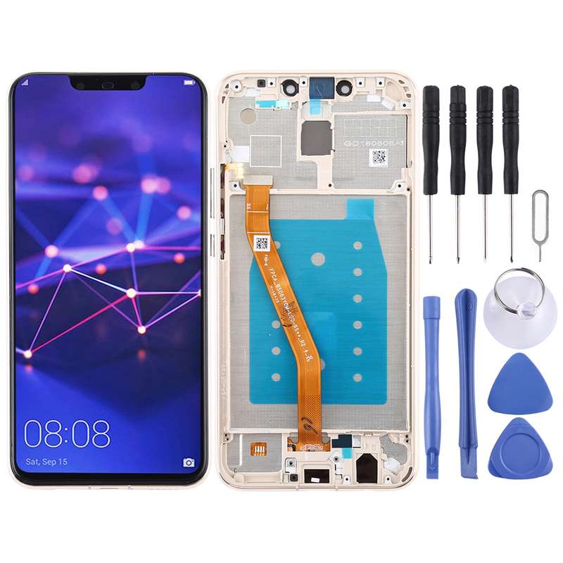 OEM LCD Screen for Huawei Mate 20 Lite / Maimang 7 Digitizer Full Assembly with Frame (Gold)