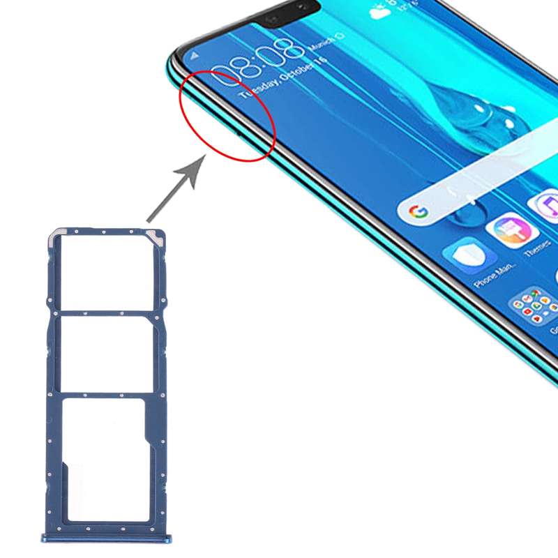 SIM Card Tray + SIM Card Tray + Micro SD Card Tray for Huawei Y9 (2019) (Black)