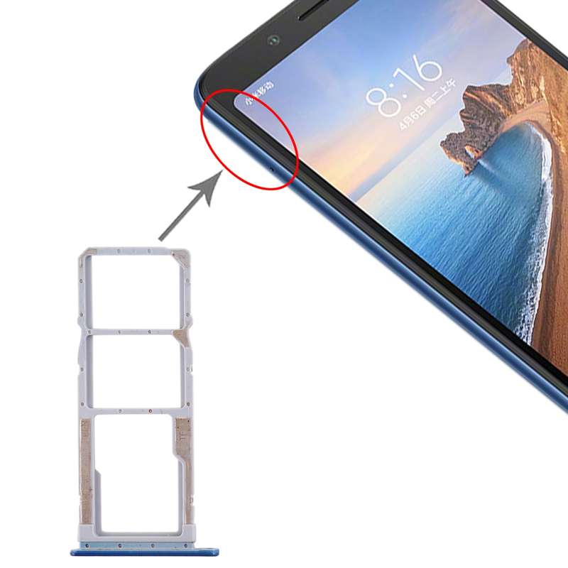 SIM Card Tray + SIM Card Tray + Micro SD Card Tray for Xiaomi Redmi 7A (Black)