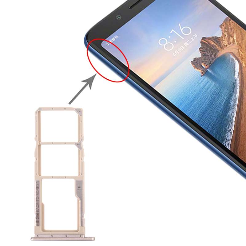 SIM Card Tray + SIM Card Tray + Micro SD Card Tray for Xiaomi Redmi 7A (Black)