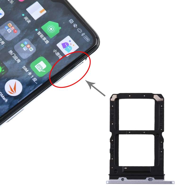 For Realme X2 Pro SIM Card Tray + SIM Card Tray (Blue)
