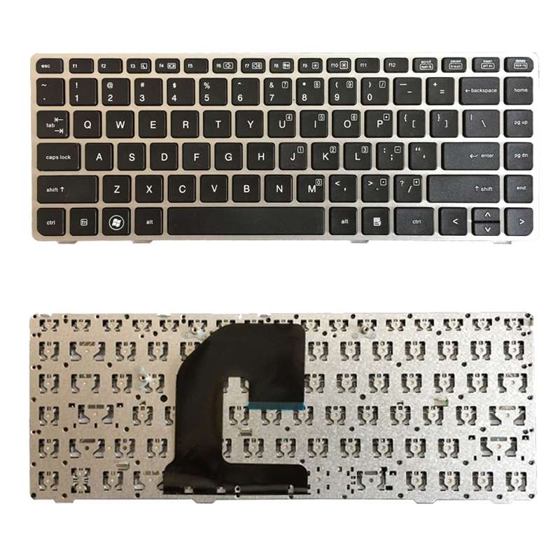 US Version Keyboard with Silver Frame for HP EliteBook 8470B 8470P 8470 8460 8460p 8460w ProBook 646