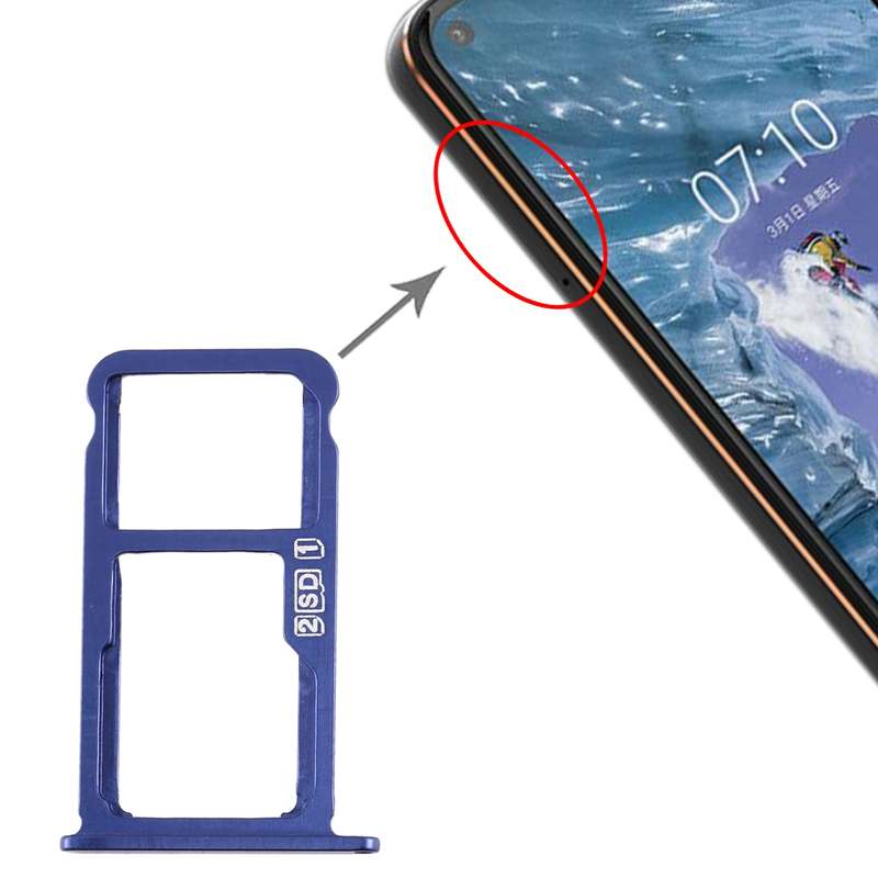 SIM Card Tray + SIM Card Tray / Micro SD Card Tray for Nokia X7 / 8.1 / 7.1 Plus / TA-1131(Silver)