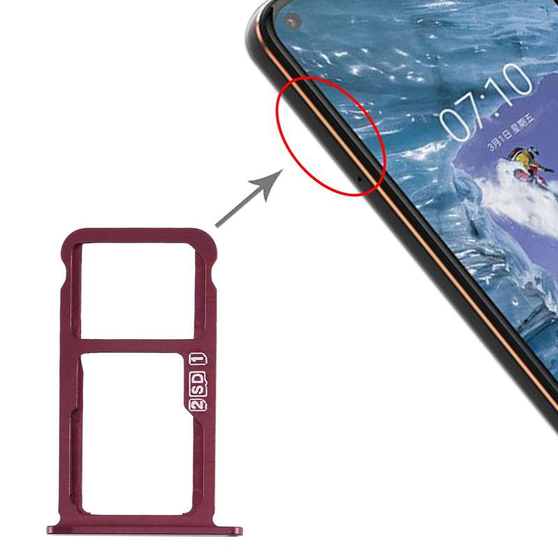 SIM Card Tray + SIM Card Tray / Micro SD Card Tray for Nokia X7 / 8.1 / 7.1 Plus / TA-1131(Silver)