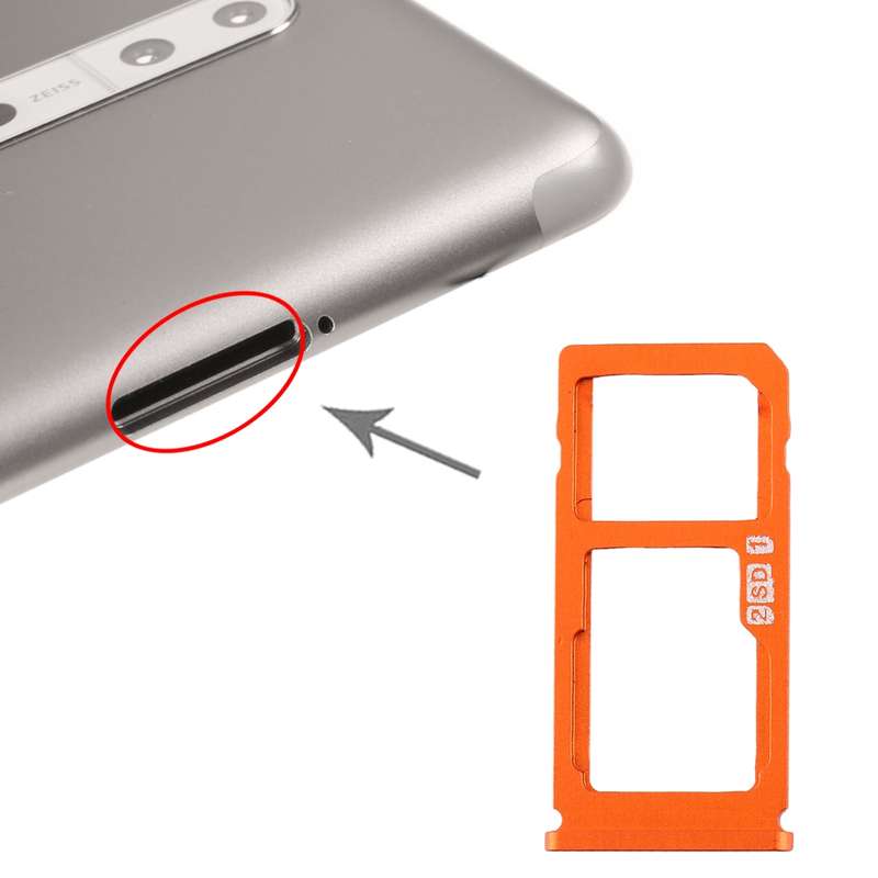 SIM Card Tray + SIM Card Tray / Micro SD Card Tray for Nokia 8 / N8 TA-1012 TA-1004 TA-1052 (Black)