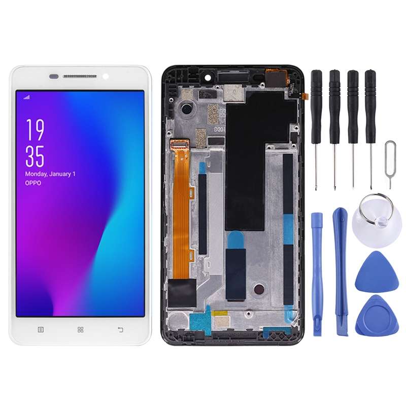 OEM LCD Screen for Lenovo A5000 Digitizer Full Assembly with Frame (Black)