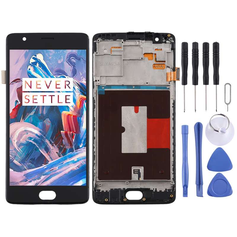 For OnePlus 3 / 3T A3000 A3010 TFT Material LCD Screen and Digitizer Full Assembly with Frame (Black