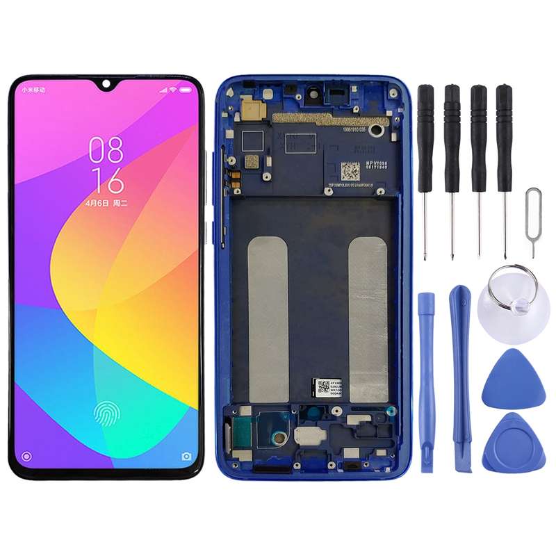 Original LCD Screen for Xiaomi Mi CC9 Digitizer Full Assembly with Frame(Blue)