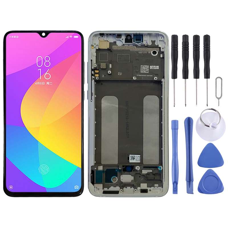 Original LCD Screen for Xiaomi Mi CC9 Digitizer Full Assembly with Frame(Blue)