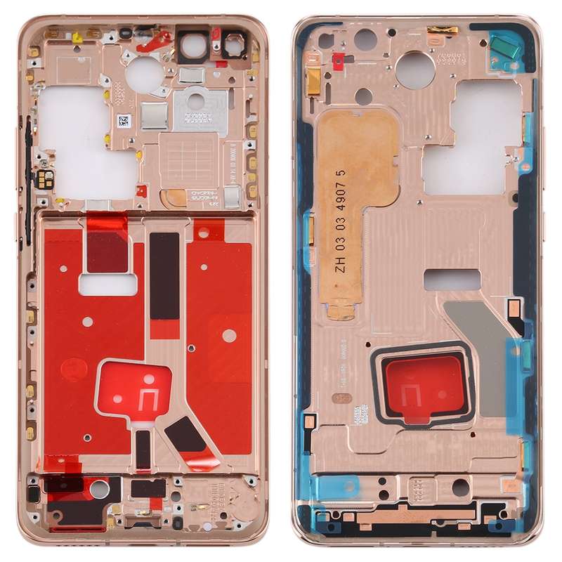 Original Middle Frame Bezel Plate with Side Keys for Huawei P40 Pro(Black)