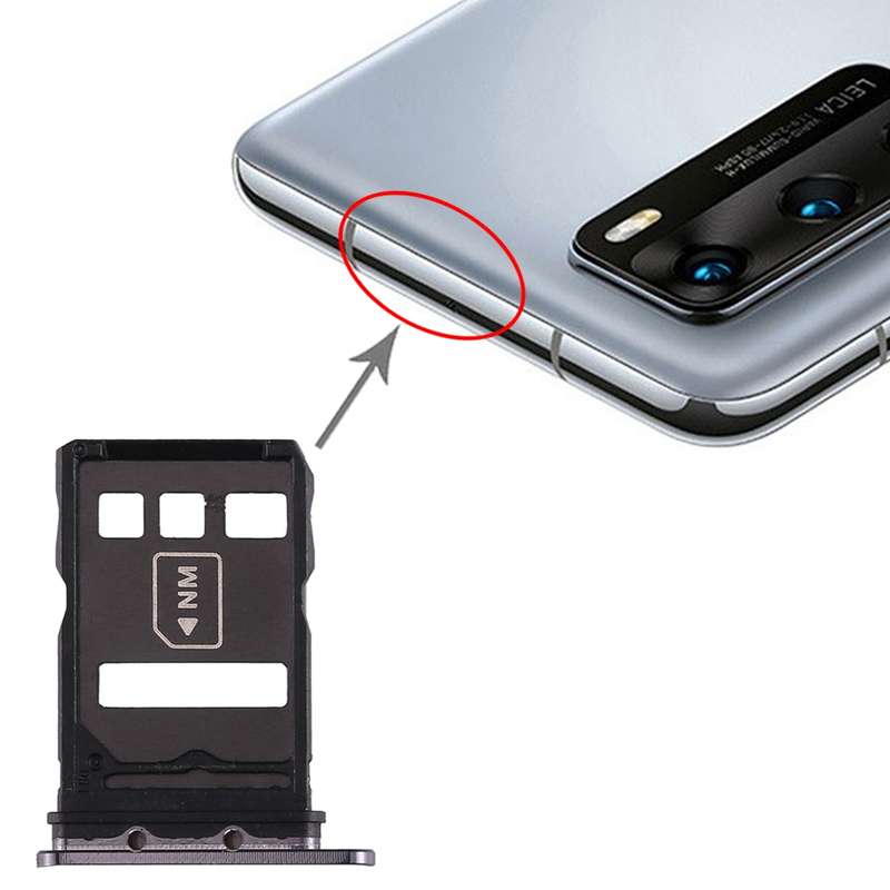 SIM Card Tray + NM Card Tray for Huawei P40 (Silver)