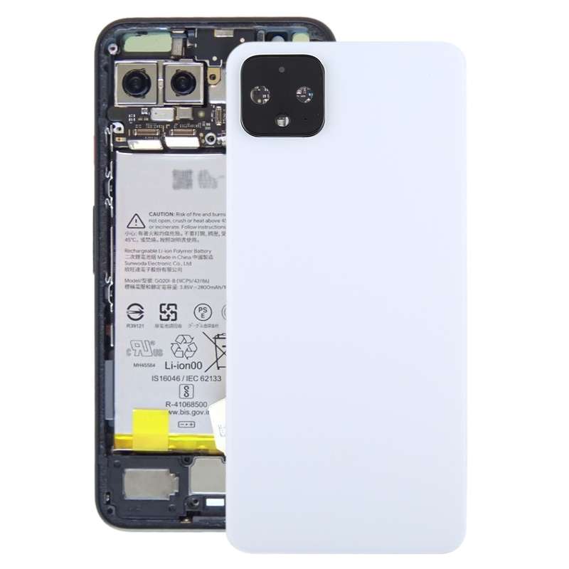 Battery Back Cover with Camera Lens Cover for Google Pixel 4(Black)