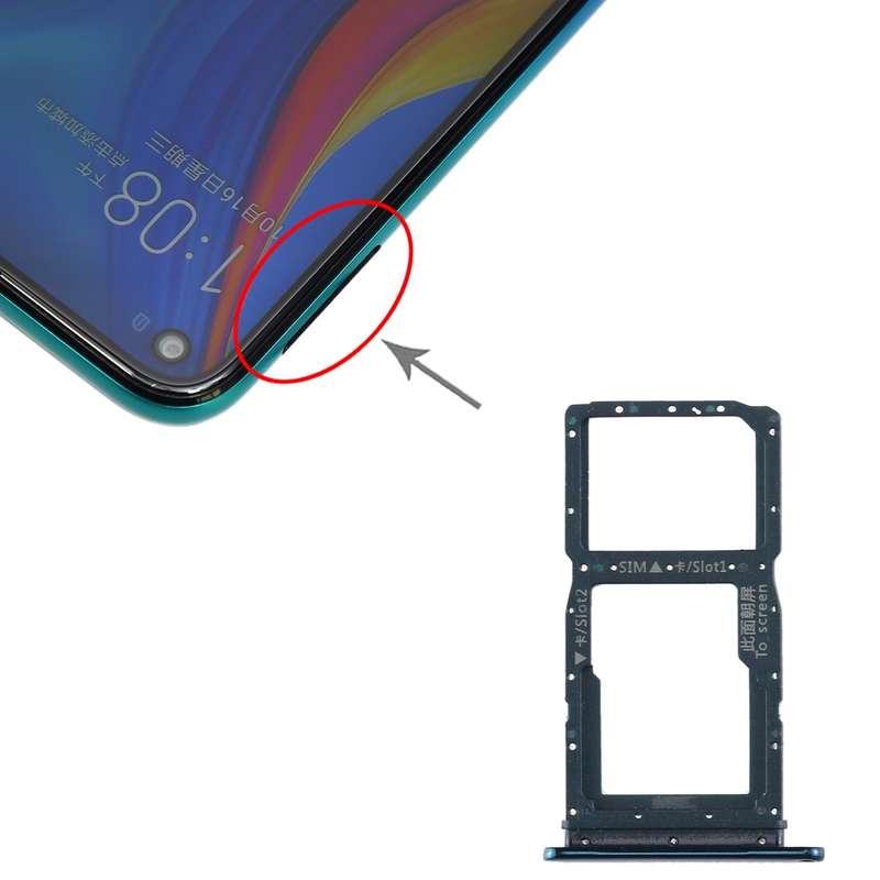 SIM Card Tray + SIM Card Tray / Micro SD Card Tray for Huawei Enjoy 10 Plus (Green)