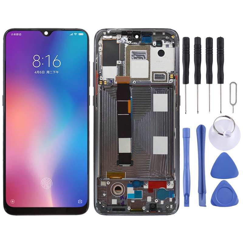 Original AMOLED LCD Screen for Xiaomi Mi 9 Digitizer Full Assembly with Frame(Blue)