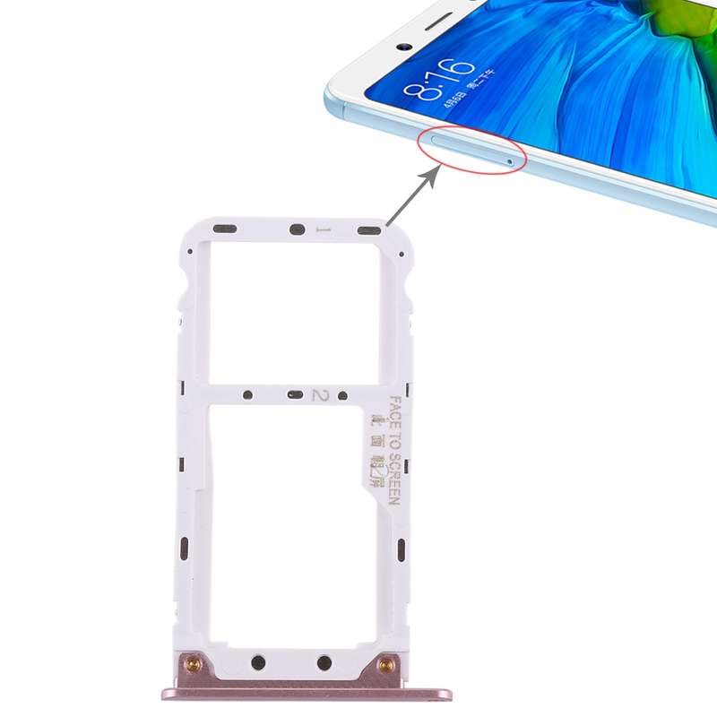 2 SIM Card Tray / Micro SD Card Tray for Xiaomi Redmi Note 5(Black)