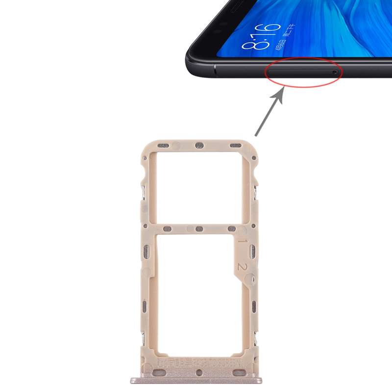 2 SIM Card Tray / Micro SD Card Tray for Xiaomi Redmi 5(Black)