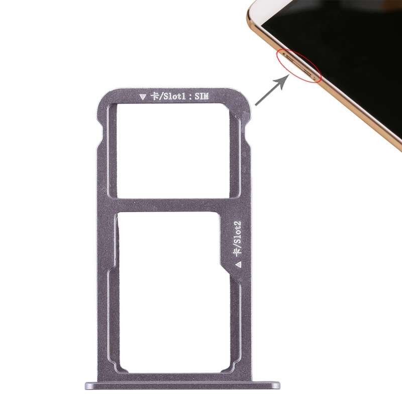 SIM Card Tray + SIM Card Tray / Micro SD Card for Huawei G9 Plus (Silver)