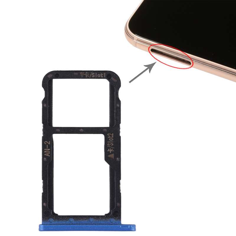 SIM Card Tray + SIM Card Tray / Micro SD Card for Huawei P20 Lite / Nova 3e (Black)