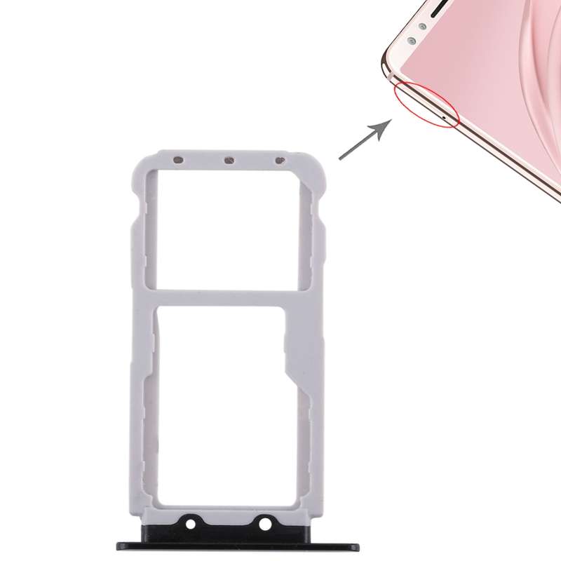 2 SIM Card Tray / Micro SD Card Tray for Huawei Nova 2s(Black)