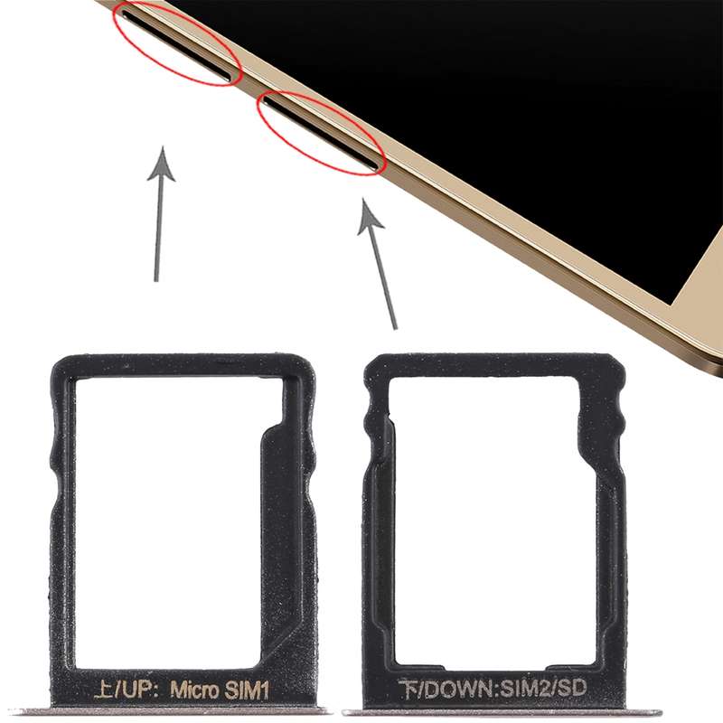 SIM Card Tray + SIM Card Tray / Micro SD Card for Huawei Enjoy 5s (Grey)