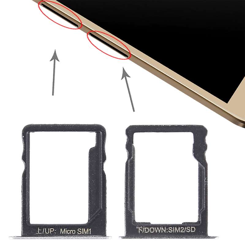 SIM Card Tray + SIM Card Tray / Micro SD Card for Huawei Enjoy 5s (Grey)