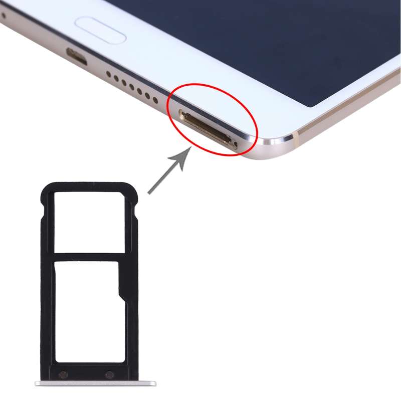 SIM Card Tray + Micro SD Card Tray for Huawei MediaPad M3 8.4 (4G Version) (Silver)