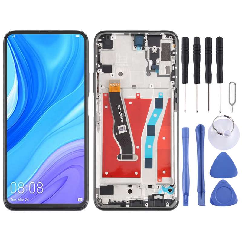 OEM LCD Screen for Huawei P smart Pro 2019 Digitizer Full Assembly with Frame(Silver)