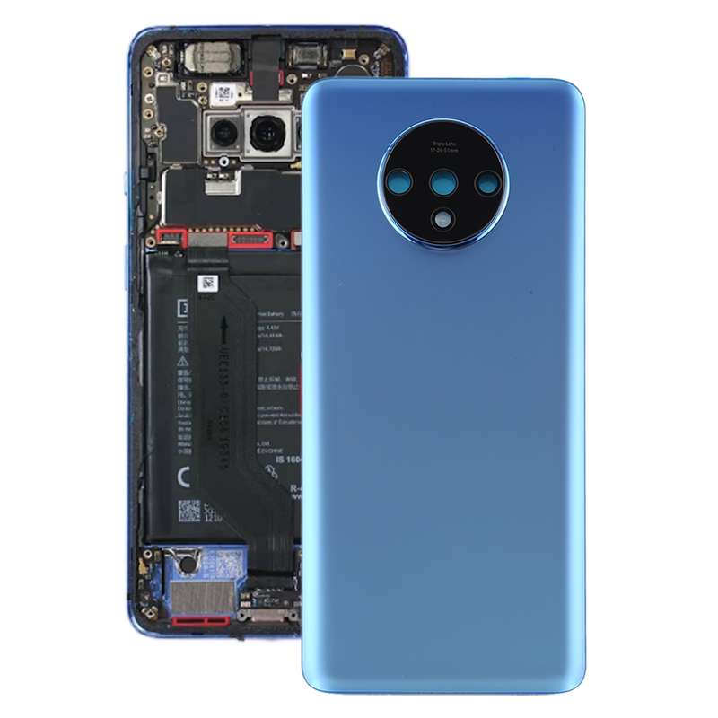 For OnePlus 7T Original Battery Back Cover with Camera Lens Cover (Blue)