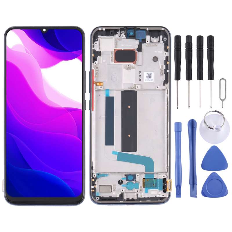 Original AMOLED LCD Screen for Xiaomi Mi 10 Lite 5G with Digitizer Full Assembly(Black)