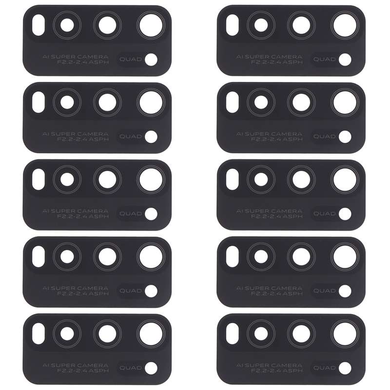 For Vivo Y50 1935, V1965A / Vivo Y30 1938 10pcs Back Camera Lens (Black)