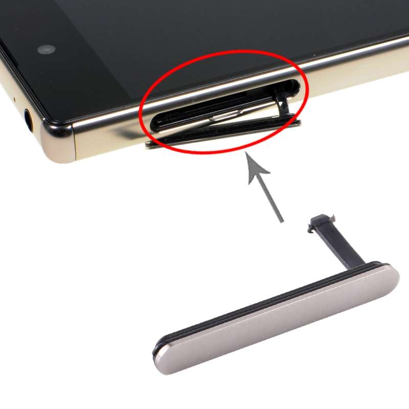 SIM Card Cap + Micro SD Card Dustproof Block for Sony Xperia Z5 Premium(Black)