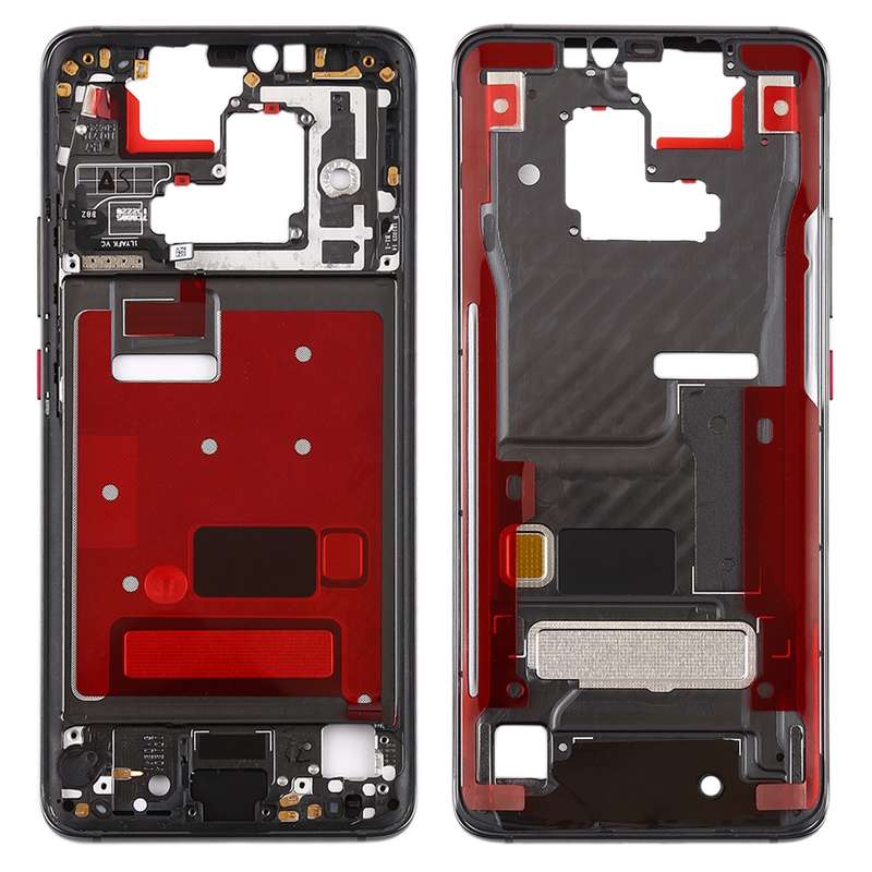 Front Housing LCD Frame Bezel Plate with Side Keys for Huawei Mate 20 Pro(Blue)