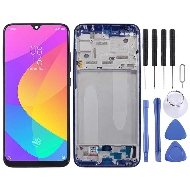 Original LCD Screen for Xiaomi Mi CC9e / Mi A3 Digitizer Full Assembly with Frame(Blue)