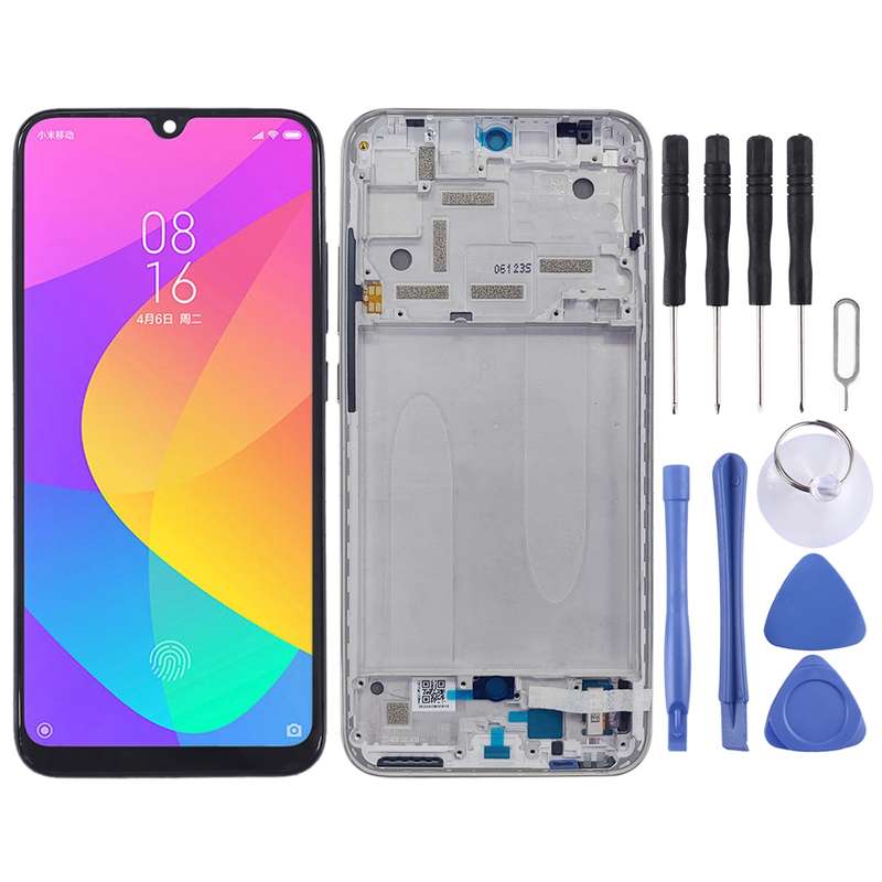 Original LCD Screen for Xiaomi Mi CC9e / Mi A3 Digitizer Full Assembly with Frame(Blue)