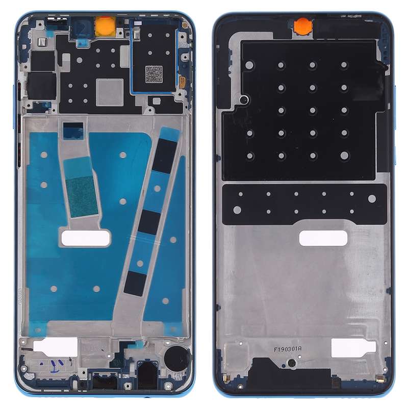 Front Housing LCD Frame Bezel Plate with Side Keys for Huawei P30 Lite (24MP)(Silver)