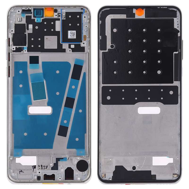 Front Housing LCD Frame Bezel Plate with Side Keys for Huawei P30 Lite (24MP)(Silver)