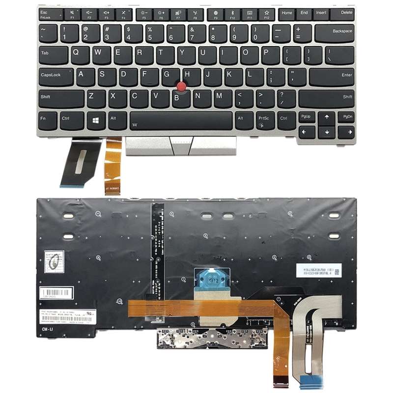 US Backlight keyboard for Lenovo ThinkPad E480 L480 L380 Yoga T480s(Silver)