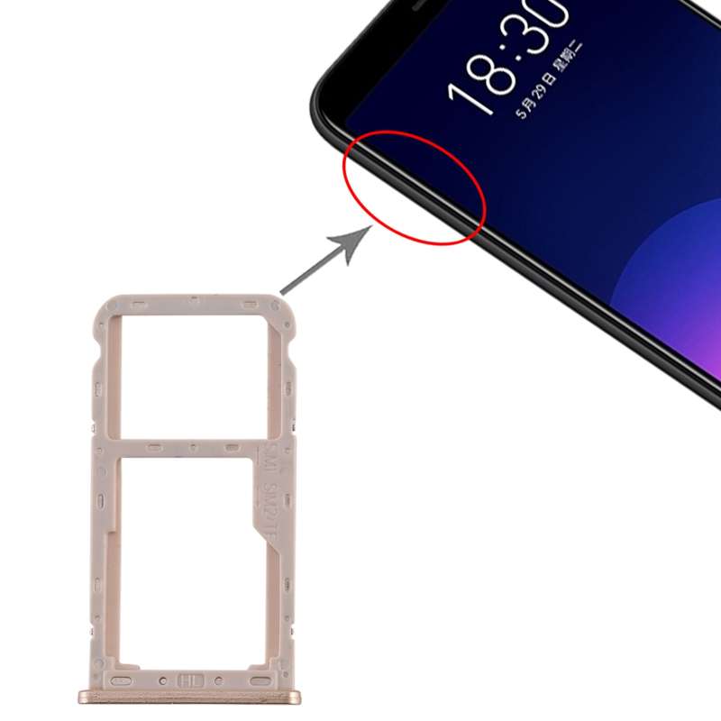 For Meizu M6T SIM Card Tray + SIM / Micro SD Card Tray (Pink)