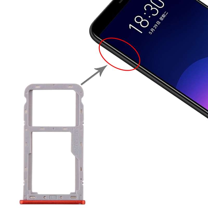 For Meizu M6T SIM Card Tray + SIM / Micro SD Card Tray (Pink)