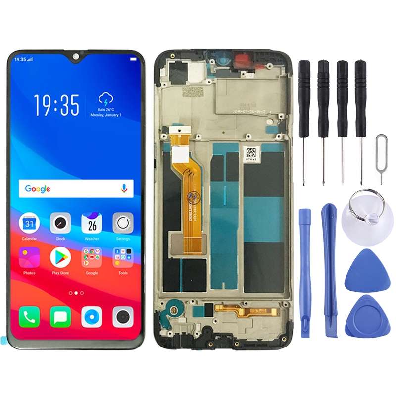 TFT LCD Screen for OPPO A7X / F9 / F9 Pro / Realme 2 Pro Digitizer Full Assembly with Frame (Black)