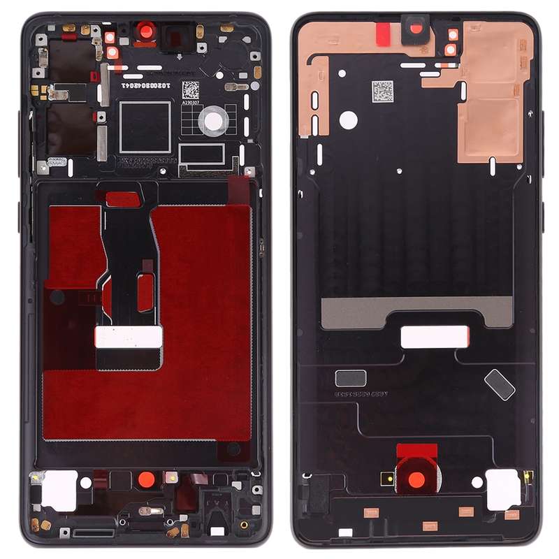 Front Housing LCD Frame Bezel Plate with Side Keys for Huawei P30(Black)